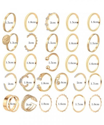 18-31 Pcs Knuckle Rings for Women Stackable Rings Sets Girls Vintage Joint Finger Rings Gold Rings Set for Women Men Hollow C...