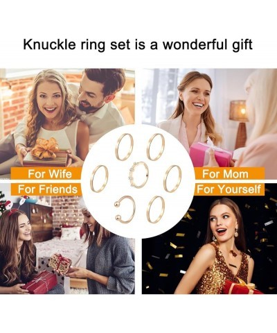 18-31 Pcs Knuckle Rings for Women Stackable Rings Sets Girls Vintage Joint Finger Rings Gold Rings Set for Women Men Hollow C...