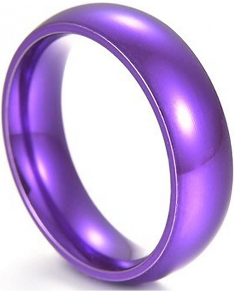 Perfectly Purple Ring Mens Womens 316L Surgical Stainless Steel Majestic Wedding Band 6mm Sizes 5-14 8 $10.08 Rings