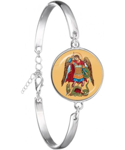 Fashion Bracelet Archangel St.Michael Protect Me Saint Shield Protection Charm Russian Orhodox Bangle Jewelry For Holy Gift $...