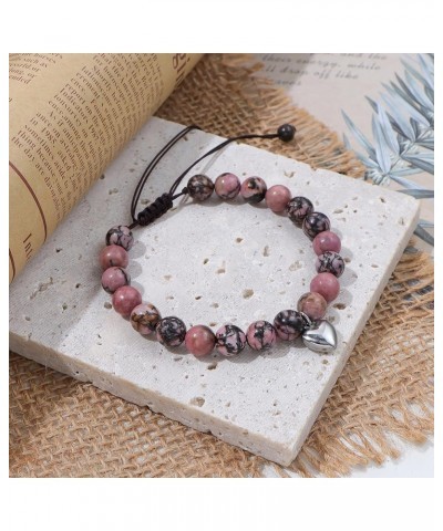 8mm Natural Stone Birthday Bracelets For Women Protection Bracelets For Women Birthday Gift For 16 18 21 39 65 Black line Rho...