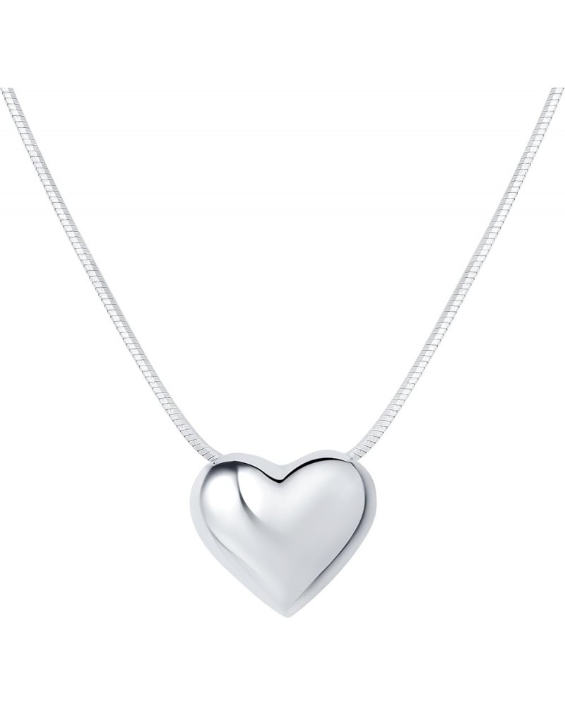 925 Sterling Silver Heart Pendant Necklace for Women Girls style 3-small $29.25 Necklaces