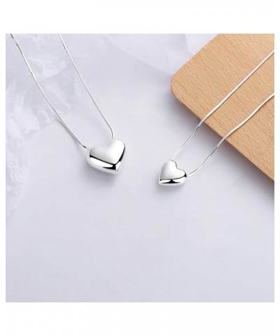 925 Sterling Silver Heart Pendant Necklace for Women Girls style 3-small $29.25 Necklaces