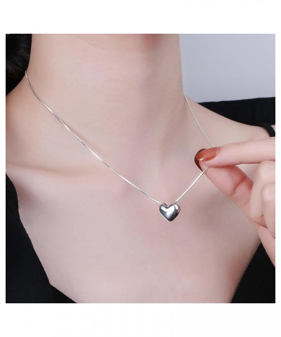 925 Sterling Silver Heart Pendant Necklace for Women Girls style 3-small $29.25 Necklaces