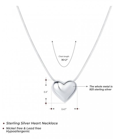 925 Sterling Silver Heart Pendant Necklace for Women Girls style 3-small $29.25 Necklaces