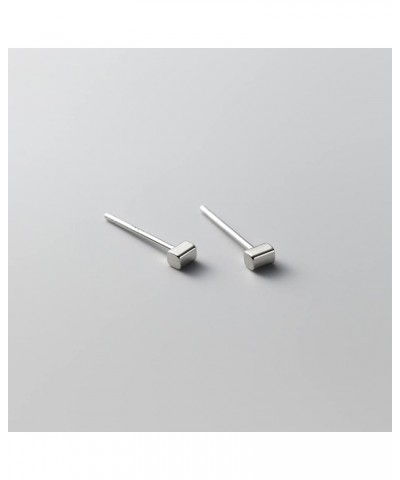 Sterling Silver Tiny Stud Earrings, Hypoallergenic Minimalist Flat Bar Earrings silver tone $9.89 Earrings