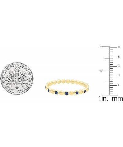 Round Gemstone Beaded Ladies Wedding Band | Available in 10K/14K/18K Gold blue sapphire in 18K yellow gold $100.74 Bracelets