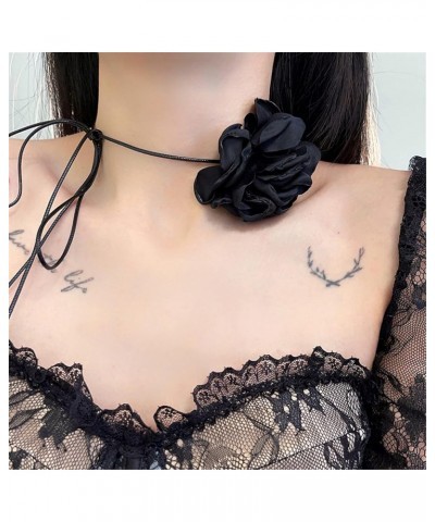 Sexy Velvet Fabric Rose Camellia Adjustable Collar Choker Necklace for Women Girls Jewelry Gothic Costume Wedding Halloween P...