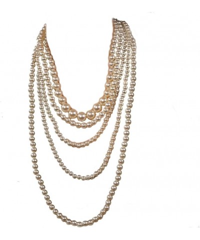 Multil-strand Faux Pearls Choker Necklace Beads Cluster Long Chunky Chain Style 3 $10.43 Necklaces