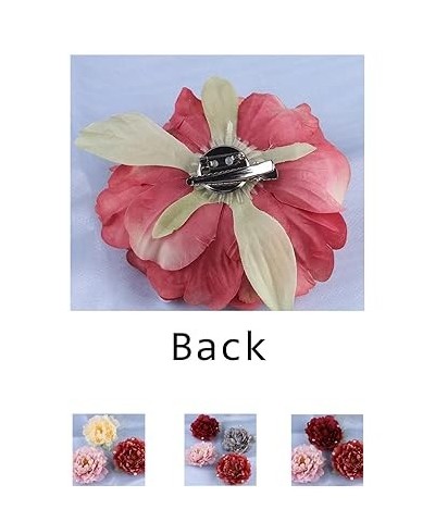 Hair Clip Flower Brooch, Pearl Floral Bohemia Hairpin Bridesmaid Hanfu Pin Up Brooch Party Wedding Decor Red 1 Count (Pack of...