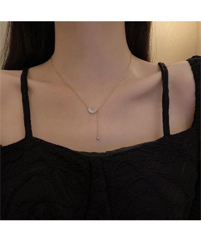 Gold Plated Necklace for Women Geometric Triangle Stick Long Pendant Three Layered Necklaces for Women P $8.39 Necklaces