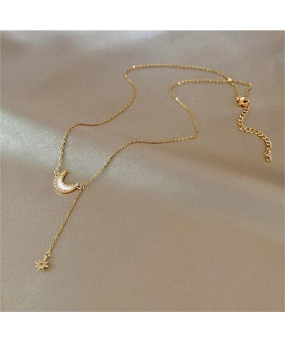 Gold Plated Necklace for Women Geometric Triangle Stick Long Pendant Three Layered Necklaces for Women P $8.39 Necklaces