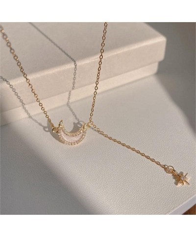 Gold Plated Necklace for Women Geometric Triangle Stick Long Pendant Three Layered Necklaces for Women P $8.39 Necklaces