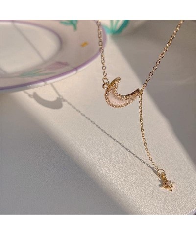 Gold Plated Necklace for Women Geometric Triangle Stick Long Pendant Three Layered Necklaces for Women P $8.39 Necklaces