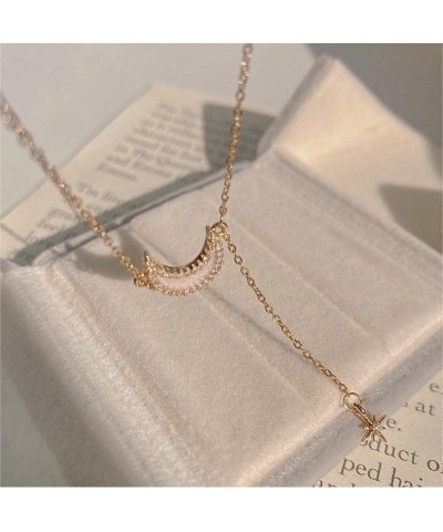 Gold Plated Necklace for Women Geometric Triangle Stick Long Pendant Three Layered Necklaces for Women P $8.39 Necklaces