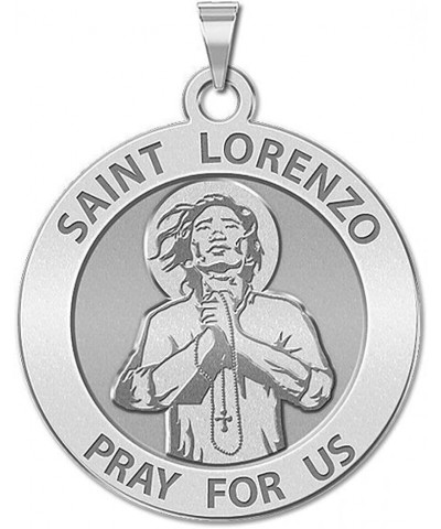 Saint Lorenzo Ruiz Religious Medal - 3/4 Inch Size of a Nickel -Sterling Silver Medal Only $23.63 Pendants