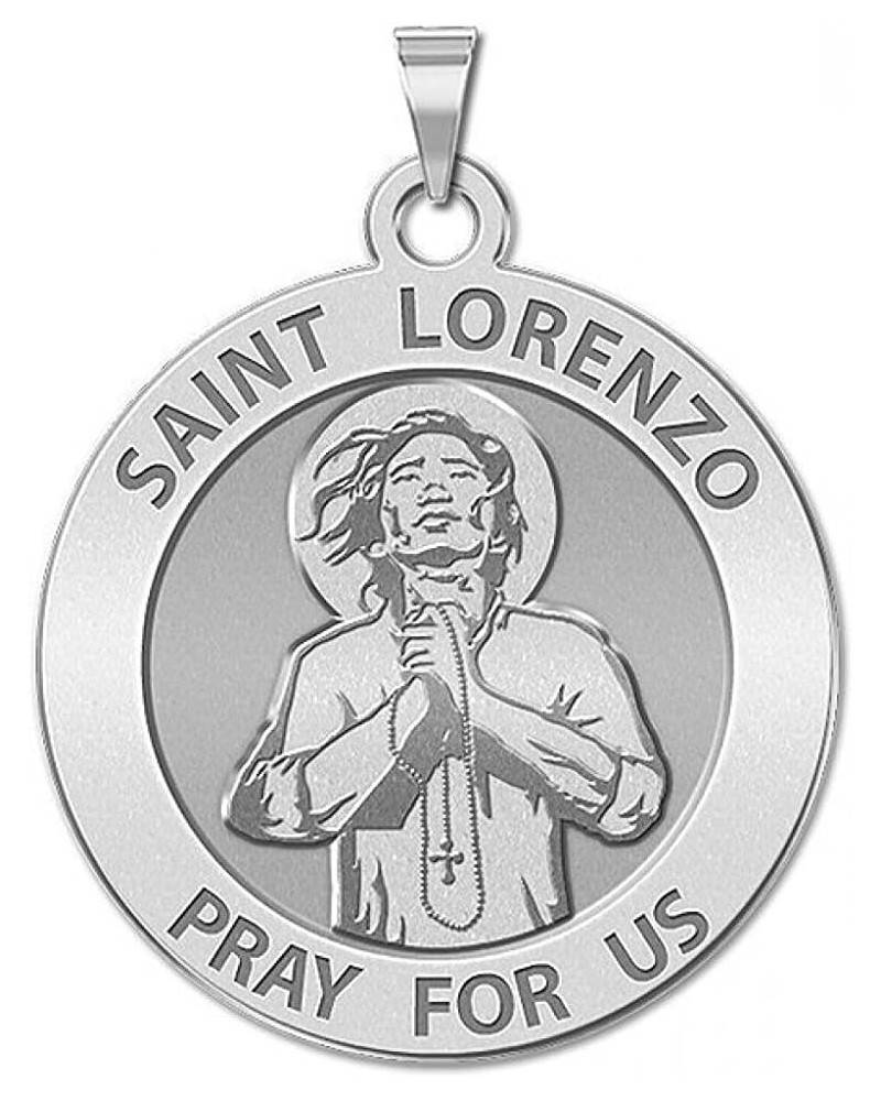 Saint Lorenzo Ruiz Religious Medal - 3/4 Inch Size of a Nickel -Sterling Silver Medal Only $23.63 Pendants