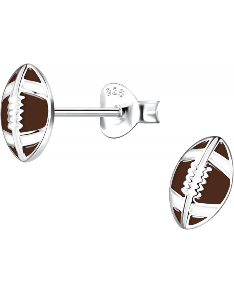 Solid 925 Sterling Silver Sports Fan Stud Earrings Hypoallergenic, Baseball, Basketball,Tennis ball, Soccer ball, Football, V...