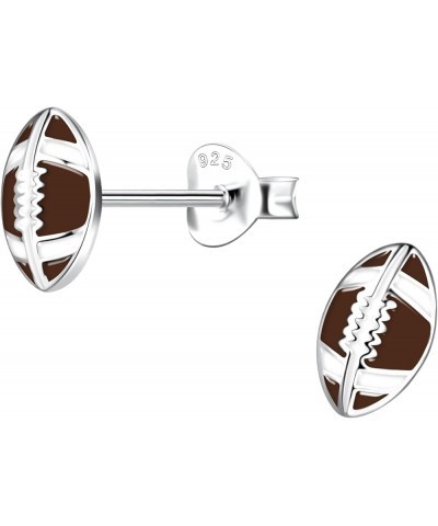 Solid 925 Sterling Silver Sports Fan Stud Earrings Hypoallergenic, Baseball, Basketball,Tennis ball, Soccer ball, Football, V...