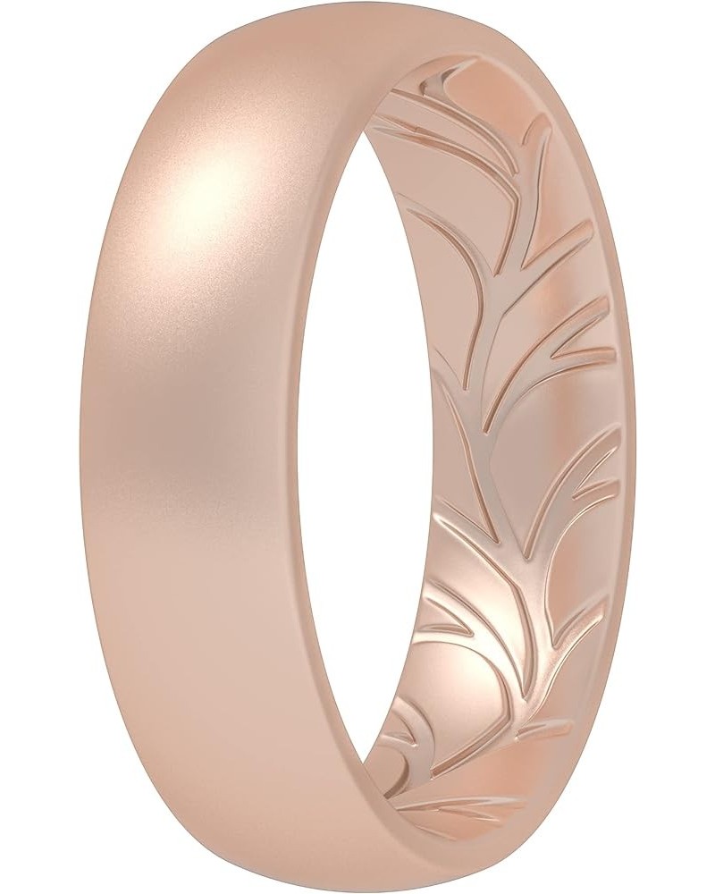 Women Silicone Wedding Bands, Breathable Leaf Cross Pattern Wedding Rings - 55mm Wide Rose Gold A 4.5 - 5 (15.7mm) $8.25 Brac...