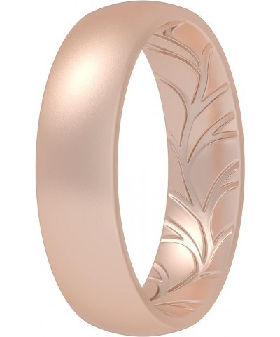 Women Silicone Wedding Bands, Breathable Leaf Cross Pattern Wedding Rings - 55mm Wide Rose Gold A 4.5 - 5 (15.7mm) $8.25 Brac...