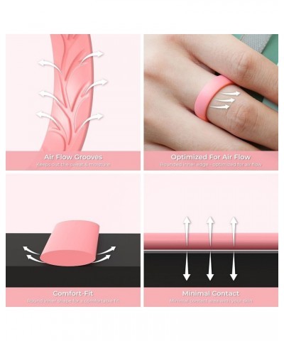 Women Silicone Wedding Bands, Breathable Leaf Cross Pattern Wedding Rings - 55mm Wide Rose Gold A 4.5 - 5 (15.7mm) $8.25 Brac...