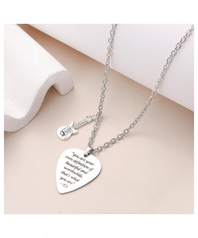 Personalized Guitar Pick Necklace Stainless Steel Quote Pendant Necklace Outfits Jewelry Accessories Inspired Fans Gift Merch...