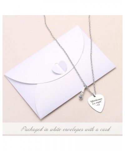 Personalized Guitar Pick Necklace Stainless Steel Quote Pendant Necklace Outfits Jewelry Accessories Inspired Fans Gift Merch...