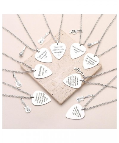 Personalized Guitar Pick Necklace Stainless Steel Quote Pendant Necklace Outfits Jewelry Accessories Inspired Fans Gift Merch...