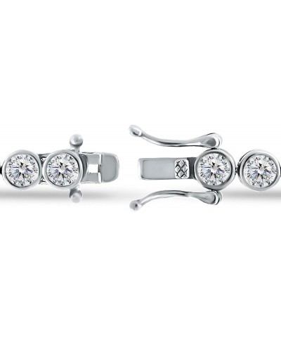 925 Sterling Silver CZ Cubic Zirconia 0.15" Round-Cut in Bezel Set Tennis Bracelet, 7.5 Sterling Silver $26.40 Bracelets