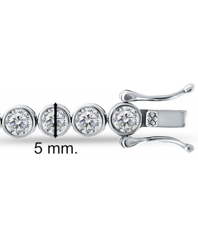 925 Sterling Silver CZ Cubic Zirconia 0.15" Round-Cut in Bezel Set Tennis Bracelet, 7.5 Sterling Silver $26.40 Bracelets