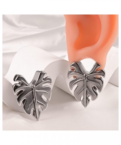 2PCS Ear Gauges Hypoallergenic 316L Stainless Steel Maple Leaves Saddle Plugs Tunnels Piercing Expander Stretchers Body Jewel...