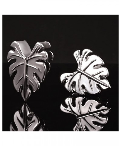 2PCS Ear Gauges Hypoallergenic 316L Stainless Steel Maple Leaves Saddle Plugs Tunnels Piercing Expander Stretchers Body Jewel...