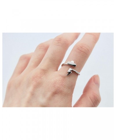 VGstudio Lightning Bolt Ring Cloud Flash Thunder Wrap High Polish Adjustable Ring, Silver Plated $8.01 Rings