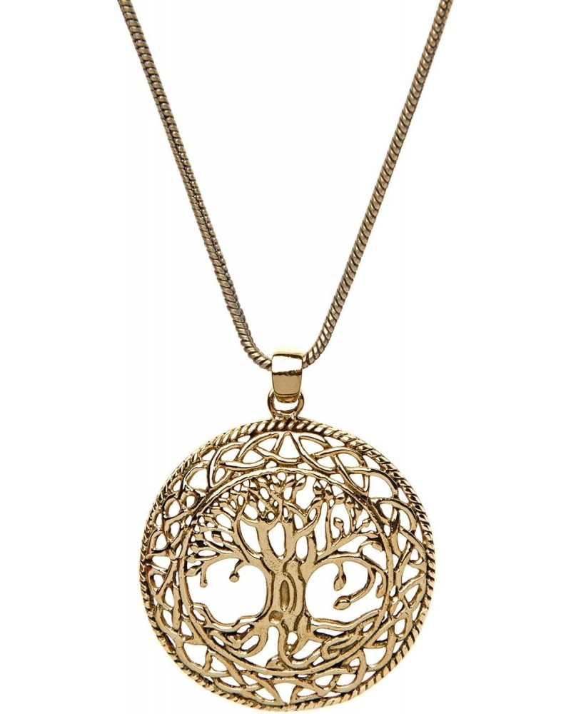 Women's Brass Gold Tone Tree of Life Celtic Wicca Pagan Round Pendant Necklace, 46 cm $15.30 Necklaces