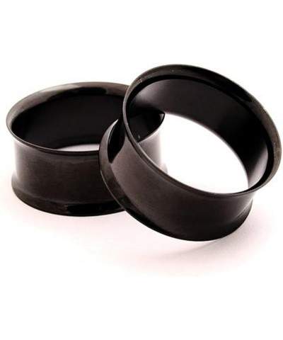 Black Double Flared Tunnel Plugs in 316L Surgical Steel with Titanium IP, Sold as a Pair 38mm (1&1/2") $11.02 Body Jewelry