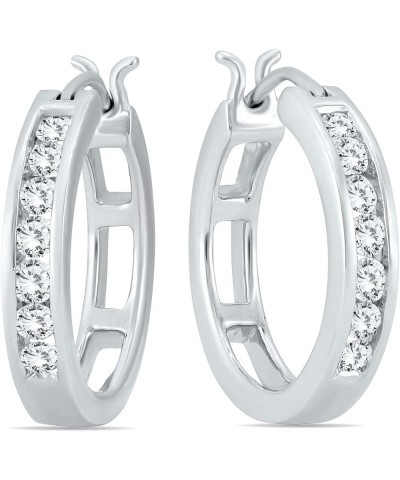 1/2 ctw - 1 ctw Certified Diamond Hoop Earrings Available in 10k White and Yellow Gold White Gold 0.5 carats $151.36 Earrings