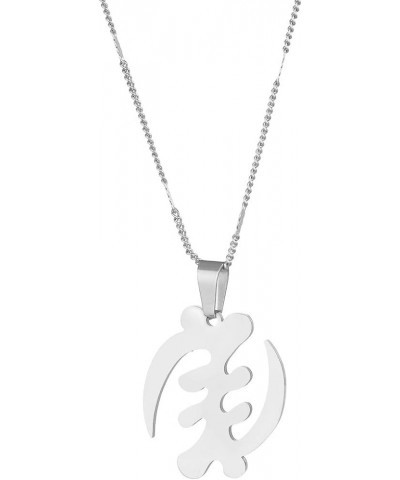 Stainless Steel African Symbol Pendant Necklace Trendy Adinkra Gye Nyame Ethnic Jewelry Silver $7.56 Necklaces