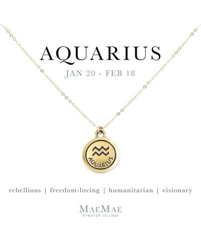 Jewely Zodiac Charm Necklace Collection, Gold-Filled and Sterling Silver Necklace with Pewter Charm, 16"-18" Chain Sterling S...