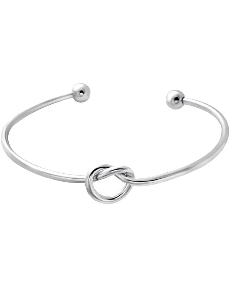 Simple Love Knot Bangle Bracelet Bridesmaid Jewelry Set or Single Silver copper bracelet $10.71 Bracelets