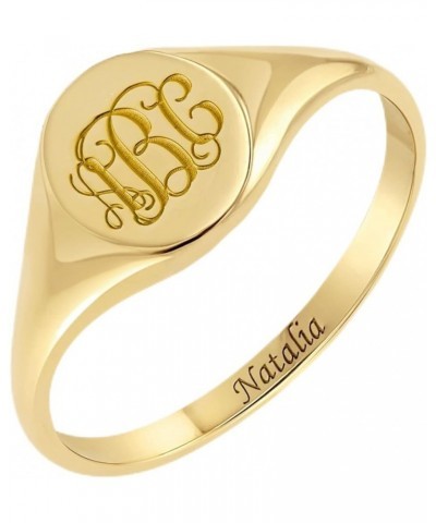 925 Sterling Silver Personalized Monogram Initial Signet Ring for Women Custom Inside Engraving Female Pinky Ring Gold $21.61...