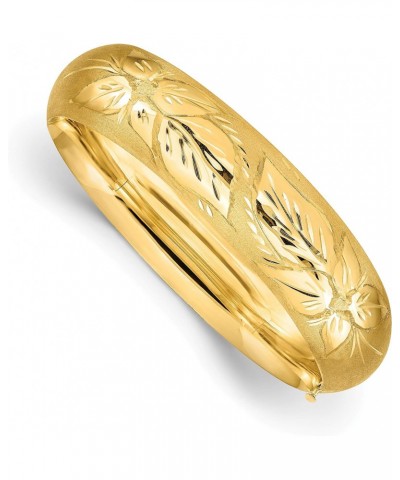 14k Yellow Gold 11/16 Oversize Florentine Engraved Hinged Bangle Bracelet - 8 $855.60 Bracelets