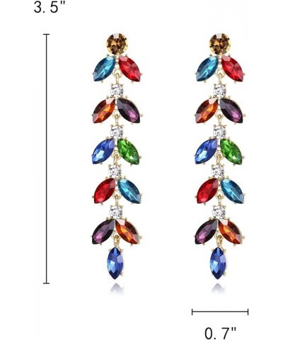 Women's Bridal Rhinestone Crystal Marquise Pear Shape Long Dangle Earrings for Wedding Party Prom Multiple Gold_Tone $9.45 Ea...