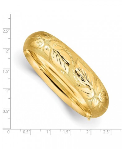 14k Yellow Gold 11/16 Oversize Florentine Engraved Hinged Bangle Bracelet - 8 $855.60 Bracelets