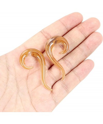 2pcs Glass Ear Tapers Plugs Handmade Hanger Ear Gauges Spiral Snail Ear Stretchers Piercing Jewelry 8g-00g B: Orange 00g(10mm...