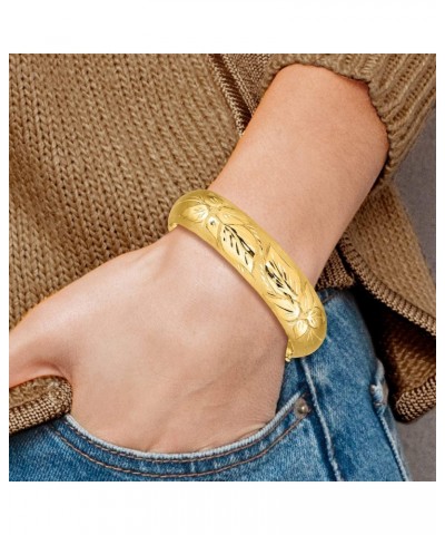 14k Yellow Gold 11/16 Oversize Florentine Engraved Hinged Bangle Bracelet - 8 $855.60 Bracelets