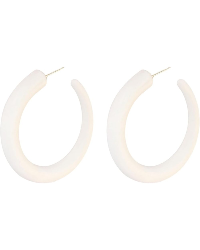 80 90s Retro Neon Thick Hoop Earrings Hoops Chunky Hollow Tube Hoop Earrings for Women Hypoallergenic Lightweight Candy Color...