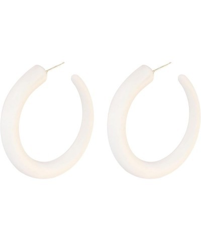 80 90s Retro Neon Thick Hoop Earrings Hoops Chunky Hollow Tube Hoop Earrings for Women Hypoallergenic Lightweight Candy Color...