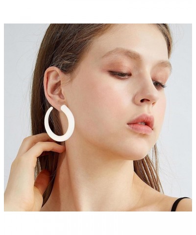 80 90s Retro Neon Thick Hoop Earrings Hoops Chunky Hollow Tube Hoop Earrings for Women Hypoallergenic Lightweight Candy Color...