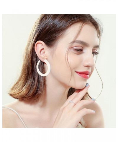 80 90s Retro Neon Thick Hoop Earrings Hoops Chunky Hollow Tube Hoop Earrings for Women Hypoallergenic Lightweight Candy Color...